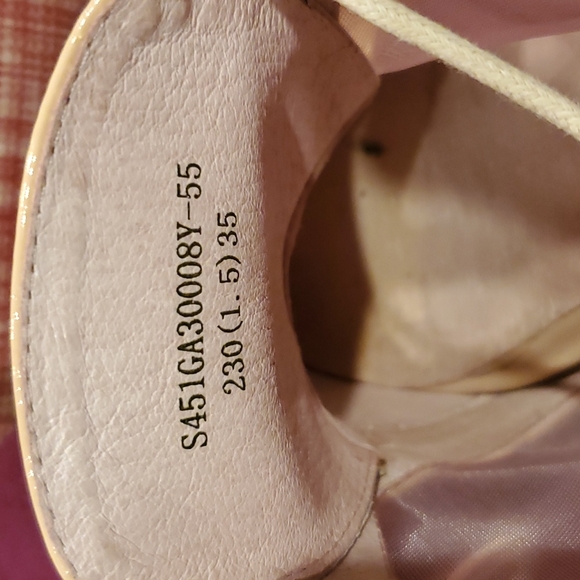 Vintage Vearcon  Peachy Taupe  Patent Leather And Mesh Lace Up Shoe - Picture 7 of 11